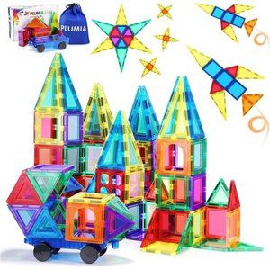 Magnetic Tiles for Kids 3D Magnet Building Tiles Set  for 3+ Year Old